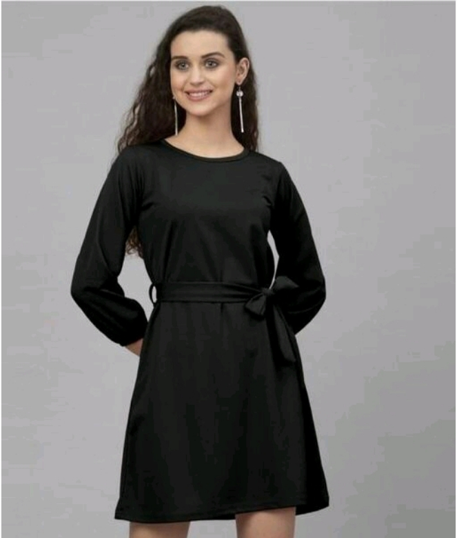 Comfy Crepe Solid Western Dress