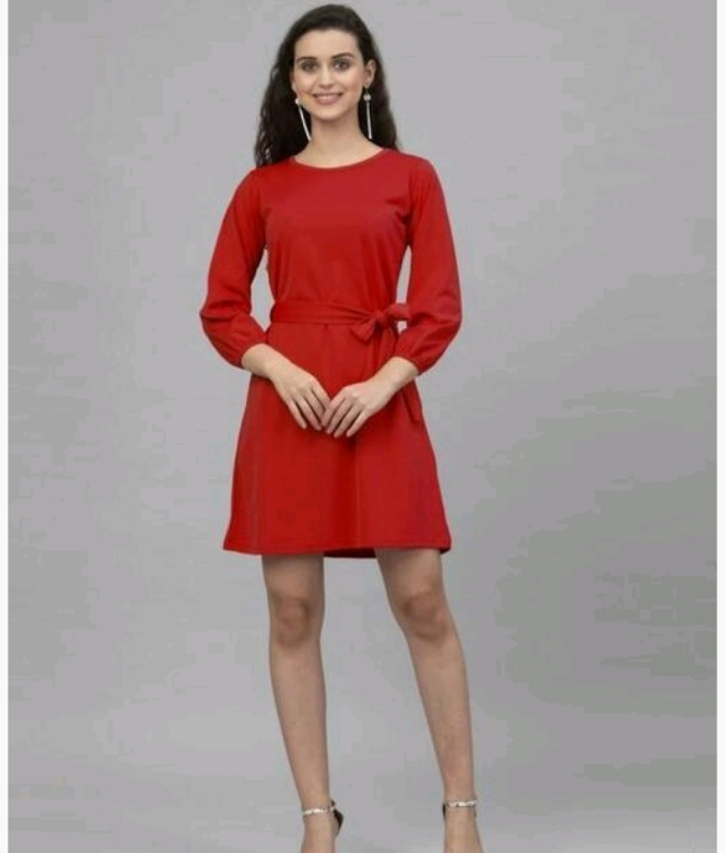 Comfy Crepe Solid Western Dress