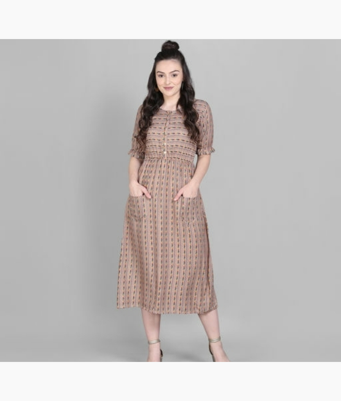 Radiant Rayon Solid Pattern Western Dress
