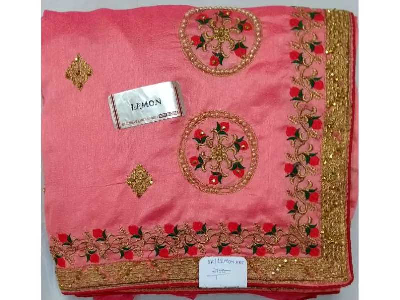 Multi Thread Moti Work Saree