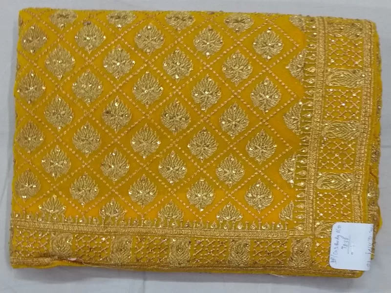 Golden Thread Beats Work Saree