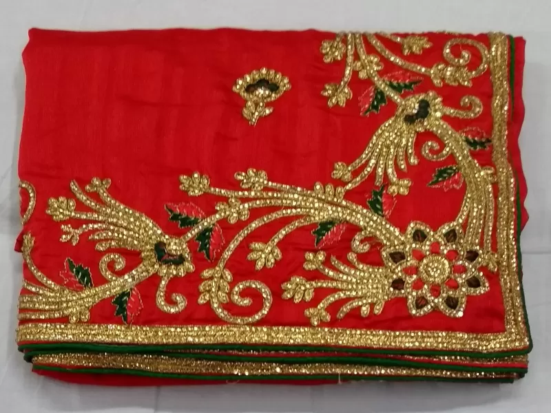 Stone Thread Embroidery Saree
