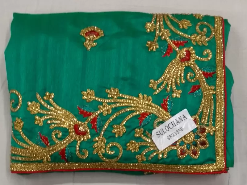Stone Thread Embroidery Saree